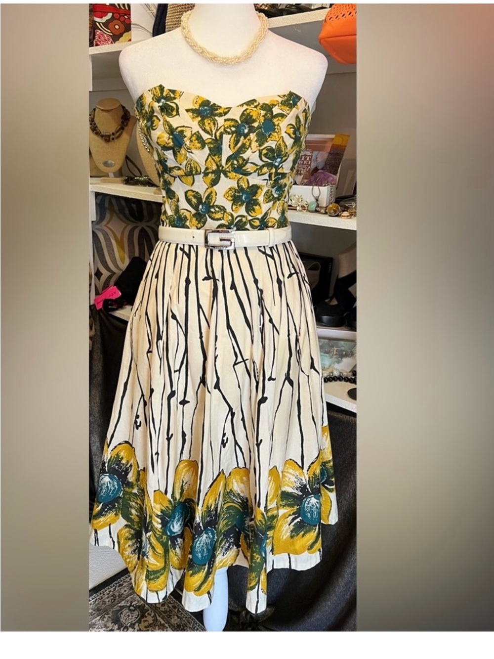Girls From Savoy Strapless Floral Fit & Flare Dress Size 4